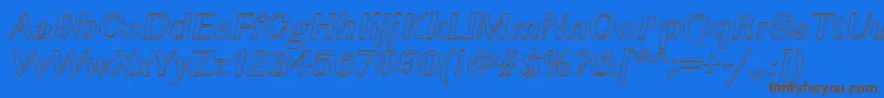 ImperialouBolditalic-Schriftart – Braune Schriften auf blauem Hintergrund