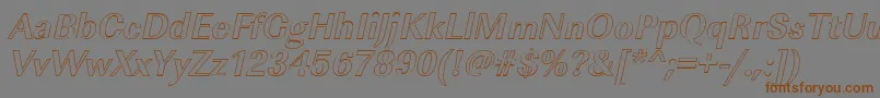 Шрифт ImperialouBolditalic – коричневые шрифты на сером фоне