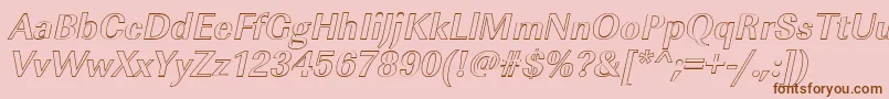 ImperialouBolditalic Font – Brown Fonts on Pink Background