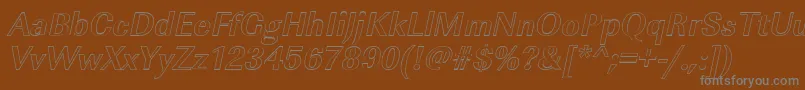 フォントImperialouBolditalic – 茶色の背景に灰色の文字