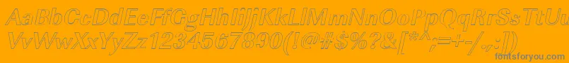 ImperialouBolditalic-Schriftart – Graue Schriften auf orangefarbenem Hintergrund