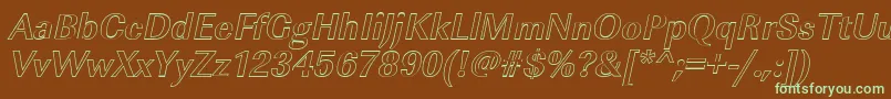 Шрифт ImperialouBolditalic – зелёные шрифты на коричневом фоне
