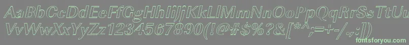 ImperialouBolditalic Font – Green Fonts on Gray Background