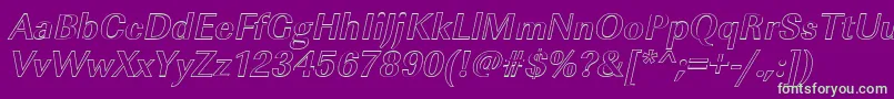 ImperialouBolditalic Font – Green Fonts on Purple Background