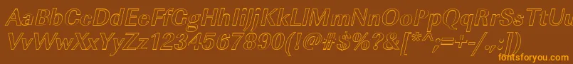 ImperialouBolditalic Font – Orange Fonts on Brown Background