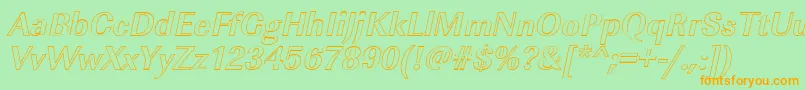 ImperialouBolditalic Font – Orange Fonts on Green Background