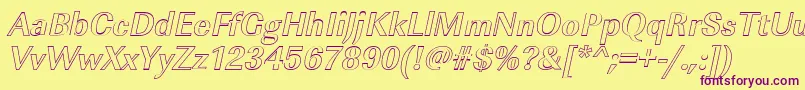 ImperialouBolditalic Font – Purple Fonts on Yellow Background