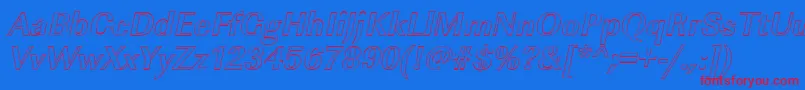 ImperialouBolditalic Font – Red Fonts on Blue Background