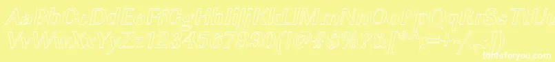 ImperialouBolditalic Font – White Fonts on Yellow Background