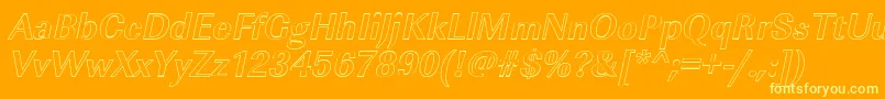 ImperialouBolditalic Font – Yellow Fonts on Orange Background