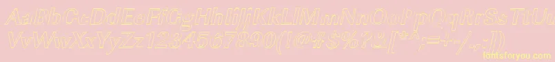 ImperialouBolditalic Font – Yellow Fonts on Pink Background