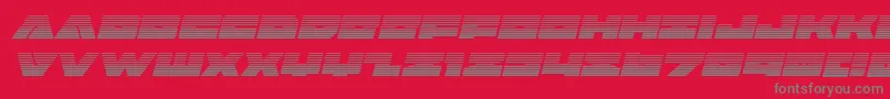 フォントBadaxegradital – 赤い背景に灰色の文字