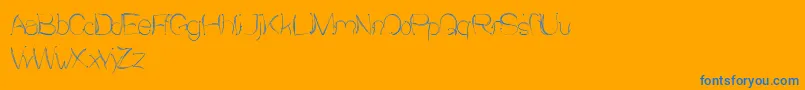 Sensation-Schriftart – Blaue Schriften auf orangefarbenem Hintergrund
