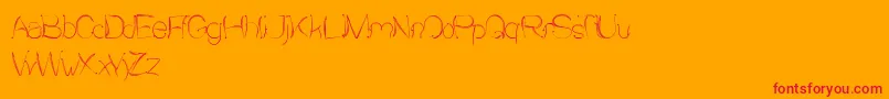 Sensation-Schriftart – Rote Schriften auf orangefarbenem Hintergrund