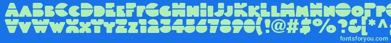 Linotypeblackwhitelaser Font – Green Fonts on Blue Background