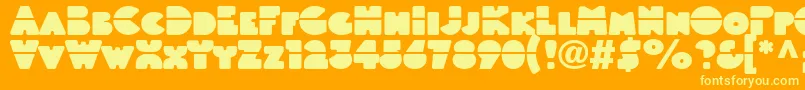 Linotypeblackwhitelaser Font – Yellow Fonts on Orange Background