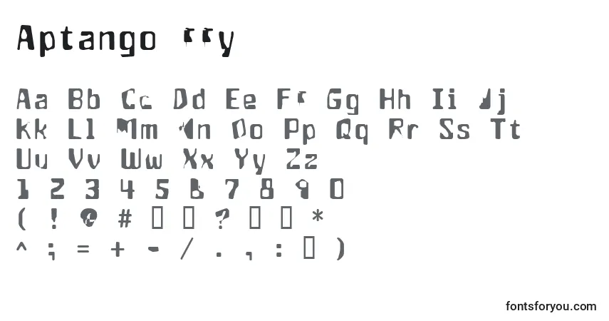 A fonte Aptango ffy – alfabeto, números, caracteres especiais