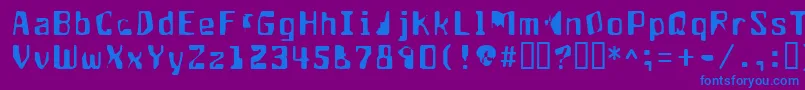 フォントAptango ffy – 紫色の背景に青い文字