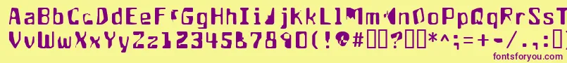 Aptango ffy Font – Purple Fonts on Yellow Background