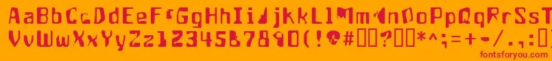 Czcionka Aptango ffy – czerwone czcionki na pomarańczowym tle