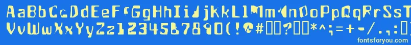 フォントAptango ffy – 黄色の文字、青い背景