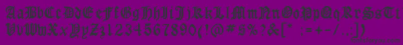 Czcionka Laserlondon – czarne czcionki na fioletowym tle