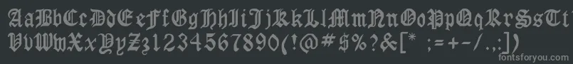 フォントLaserlondon – 黒い背景に灰色の文字