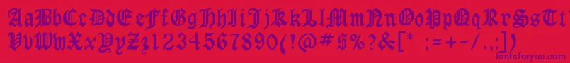 Laserlondon-Schriftart – Violette Schriften auf rotem Hintergrund
