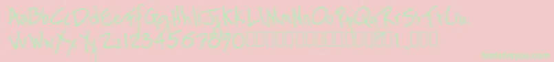 Ragamuffin Font – Green Fonts on Pink Background