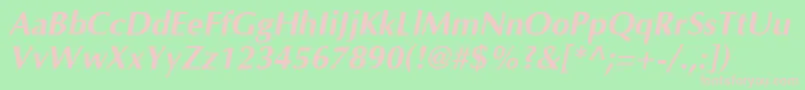 Optima Bolditalic Font – Pink Fonts on Green Background