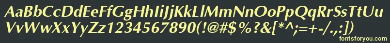 Optima Bolditalic Font – Yellow Fonts on Black Background