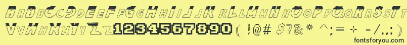 TheKingOfFightersFont Font – Black Fonts on Yellow Background