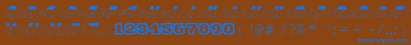 フォントTheKingOfFightersFont – 茶色の背景に青い文字