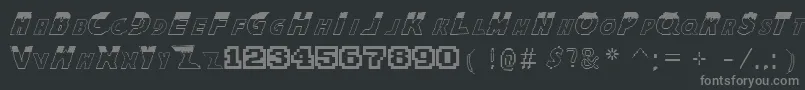 TheKingOfFightersFont-fontti – harmaat kirjasimet mustalla taustalla