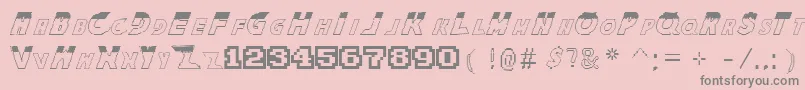 TheKingOfFightersFont-Schriftart – Graue Schriften auf rosa Hintergrund