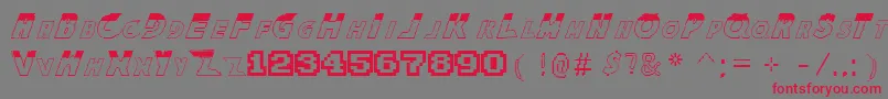 TheKingOfFightersFont Font – Red Fonts on Gray Background