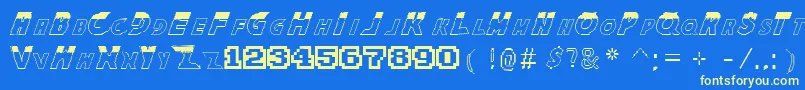 TheKingOfFightersFont Font – Yellow Fonts on Blue Background