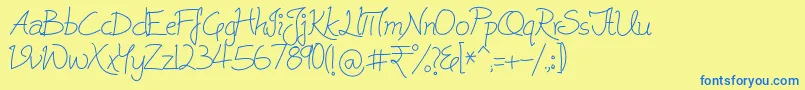 Cleavin Font – Blue Fonts on Yellow Background