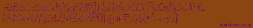 Cleavin Font – Purple Fonts on Brown Background