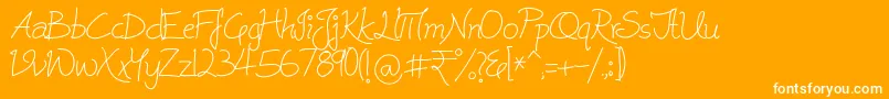 Cleavin-Schriftart – Weiße Schriften auf orangefarbenem Hintergrund