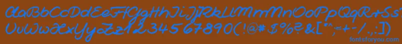 フォントHwJesco1Db – 茶色の背景に青い文字