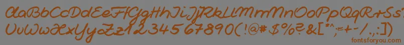 HwJesco1Db-Schriftart – Braune Schriften auf grauem Hintergrund