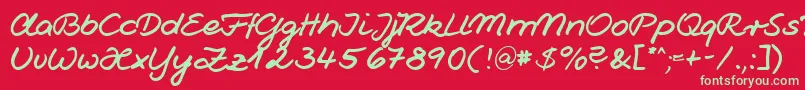 HwJesco1Db Font – Green Fonts on Red Background