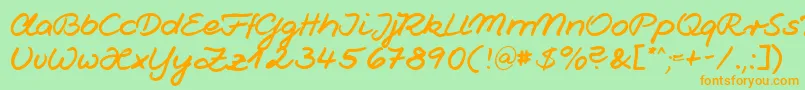 HwJesco1Db Font – Orange Fonts on Green Background