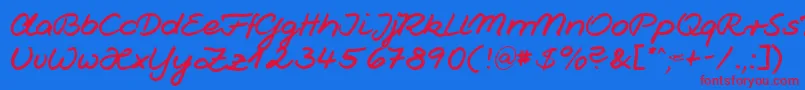 HwJesco1Db Font – Red Fonts on Blue Background