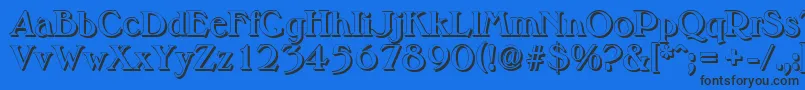MelbourneshadowBold Font – Black Fonts on Blue Background