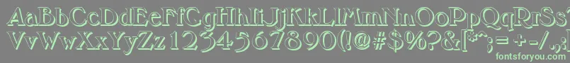 MelbourneshadowBold-fontti – vihreät fontit harmaalla taustalla