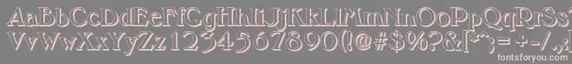 フォントMelbourneshadowBold – 灰色の背景にピンクのフォント