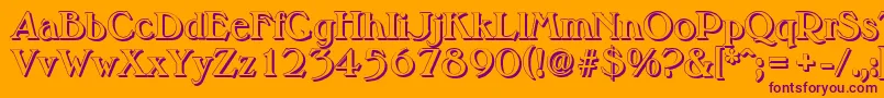 MelbourneshadowBold Font – Purple Fonts on Orange Background