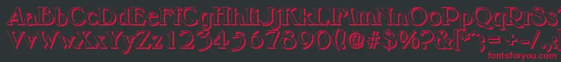 MelbourneshadowBold Font – Red Fonts on Black Background